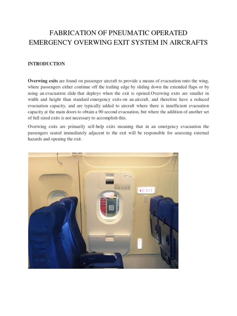 Fabrication of Pneumatic Operated Emergency Overwing Exit System in
