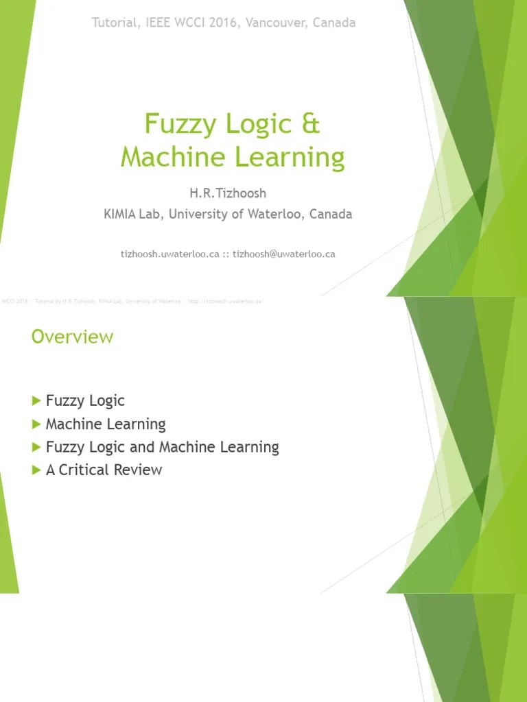 Fuzzy Logic & Machine Learning PPT PDF Support Vector Machine