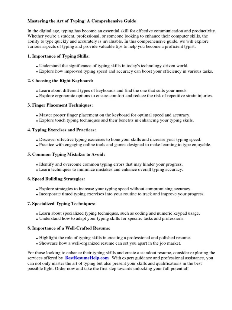 How To Type Resume Accent PDF Résumé