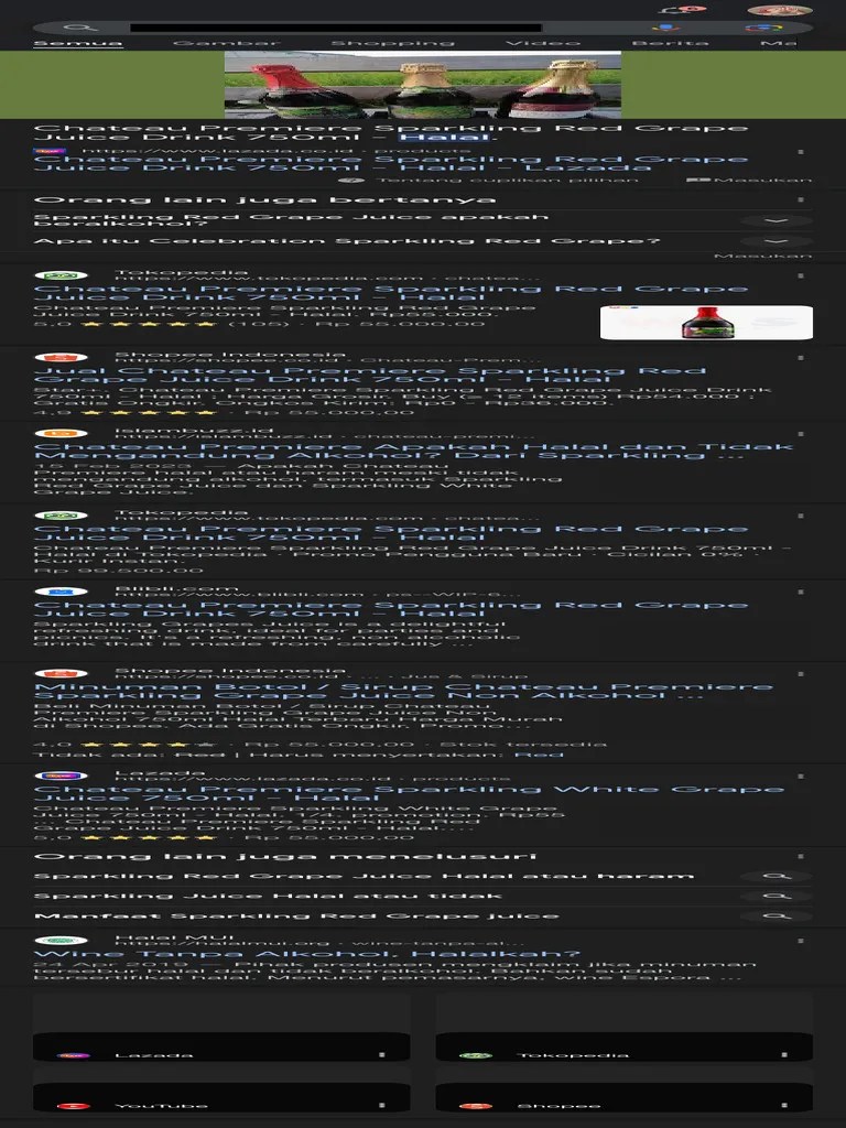 Chateau Premiere Sparkling Red Grape Juice Halal atau tidak