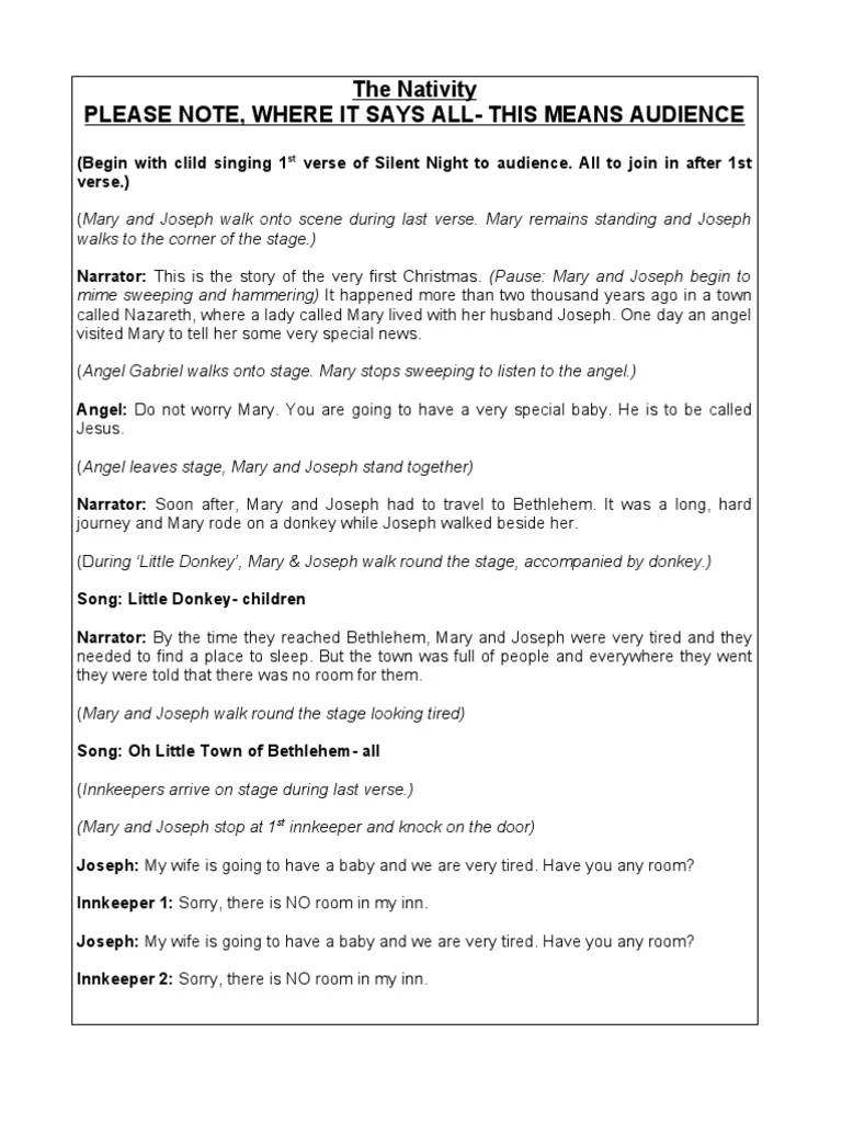 Nativity Play Script Biblical Magi Saint Joseph