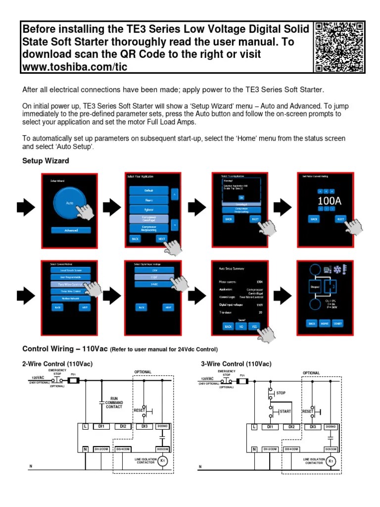 TE3 Series Quick Start Leaflet PDF Menu Touchscreen