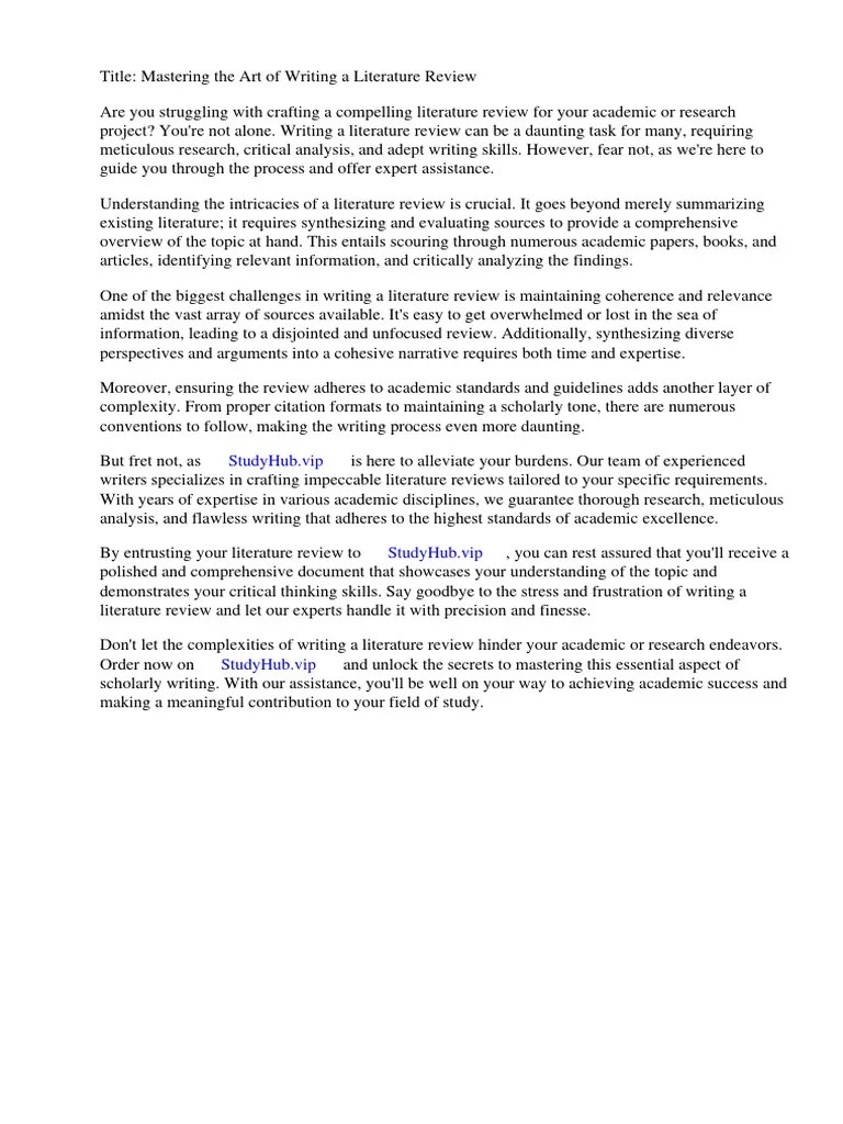 How To Write A Literature Review Question PDF Thesis Literature