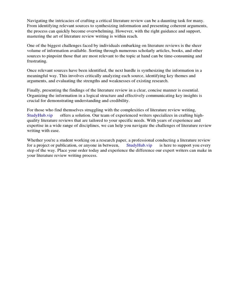 Critical Literature Review For Dummies PDF Literature Review