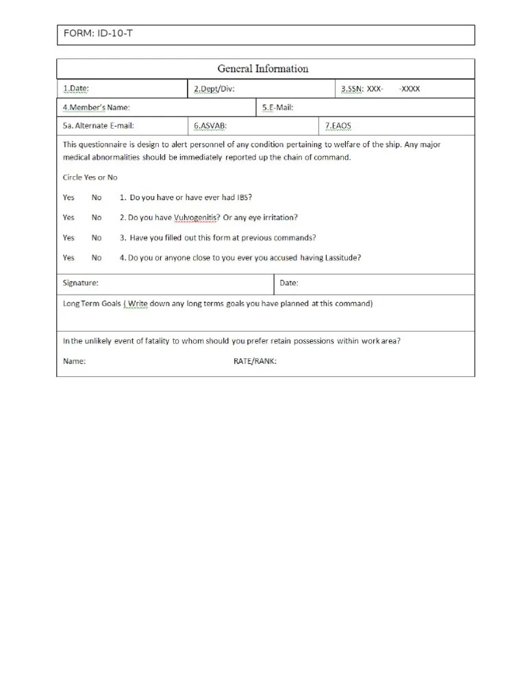 ID-10-T Form Guide | PDF
