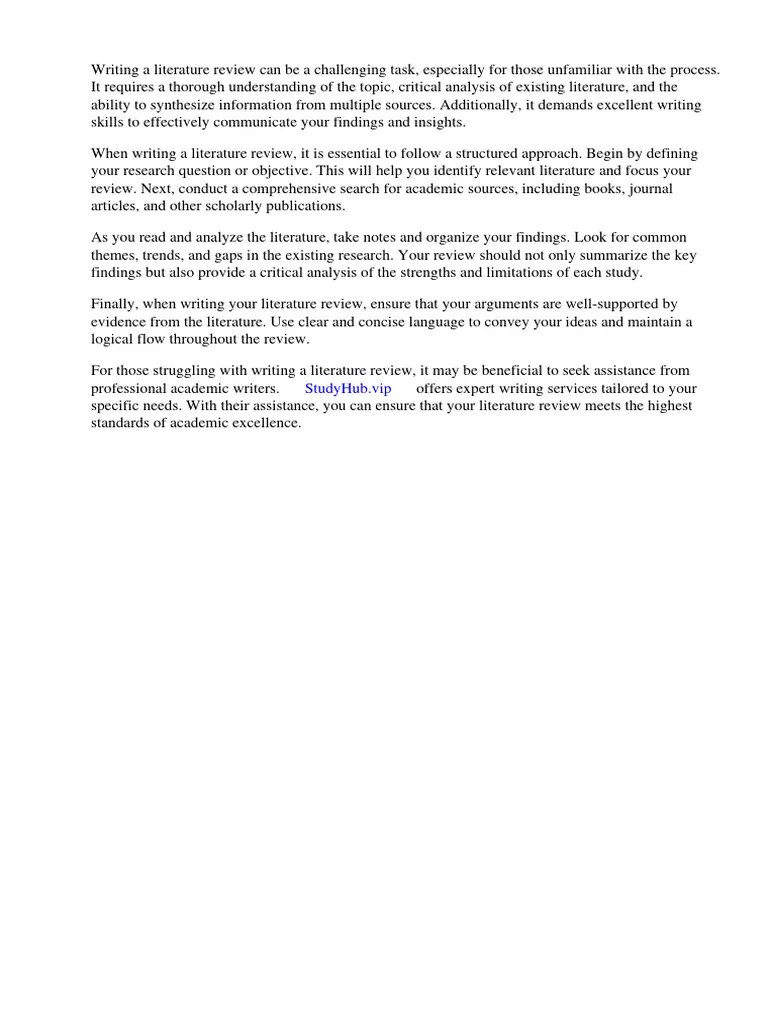 Writing a Literature Review Oxford PDF Critical Thinking Science