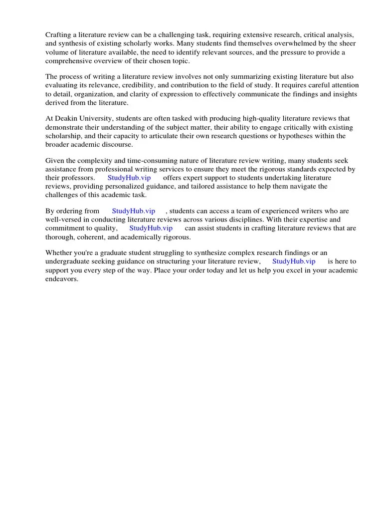 Literature Review Deakin University PDF