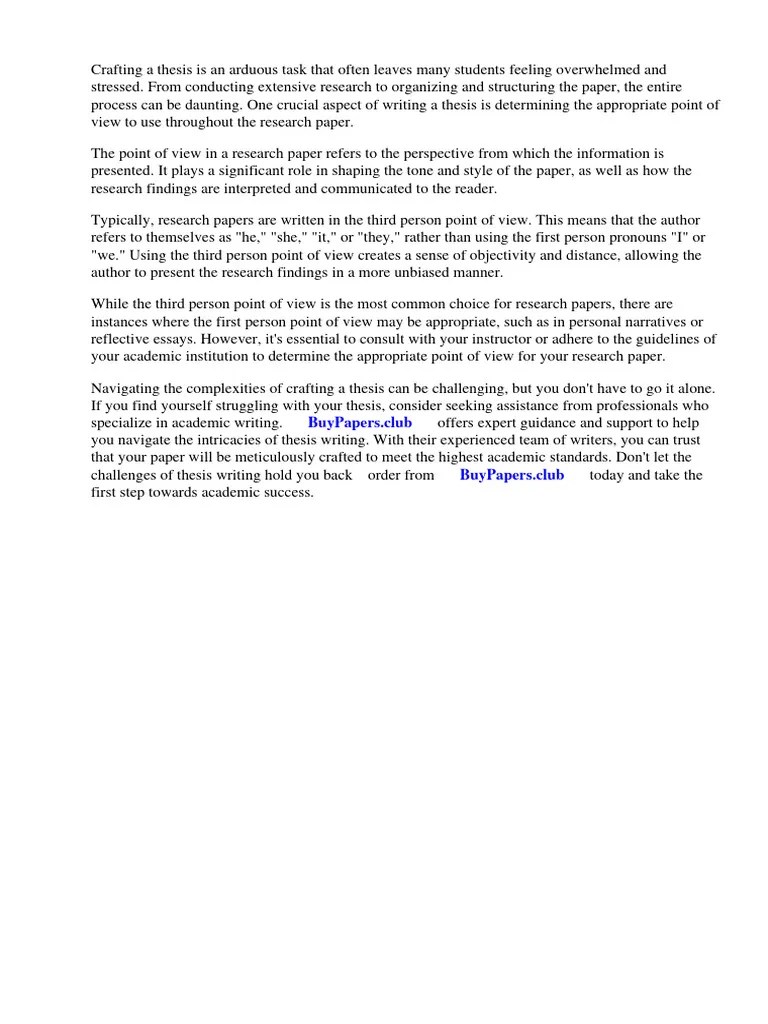What Point of View Is Used in A Research Paper PDF Narration Essays