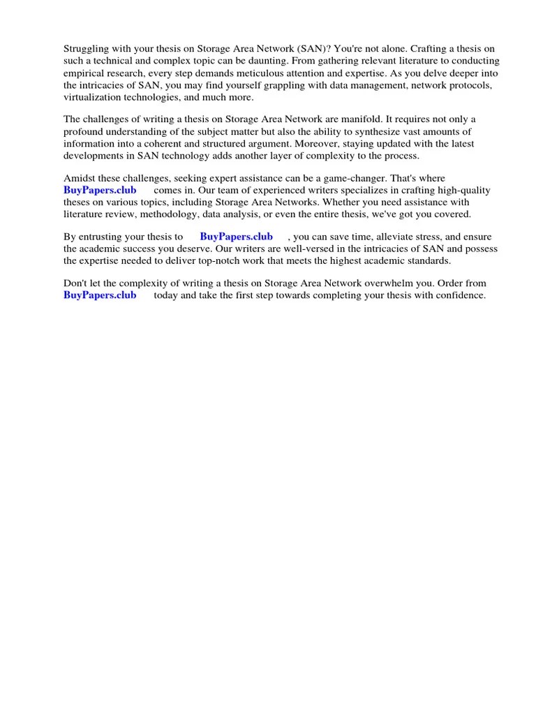 Research Paper On Storage Area Network PDF Computer Network