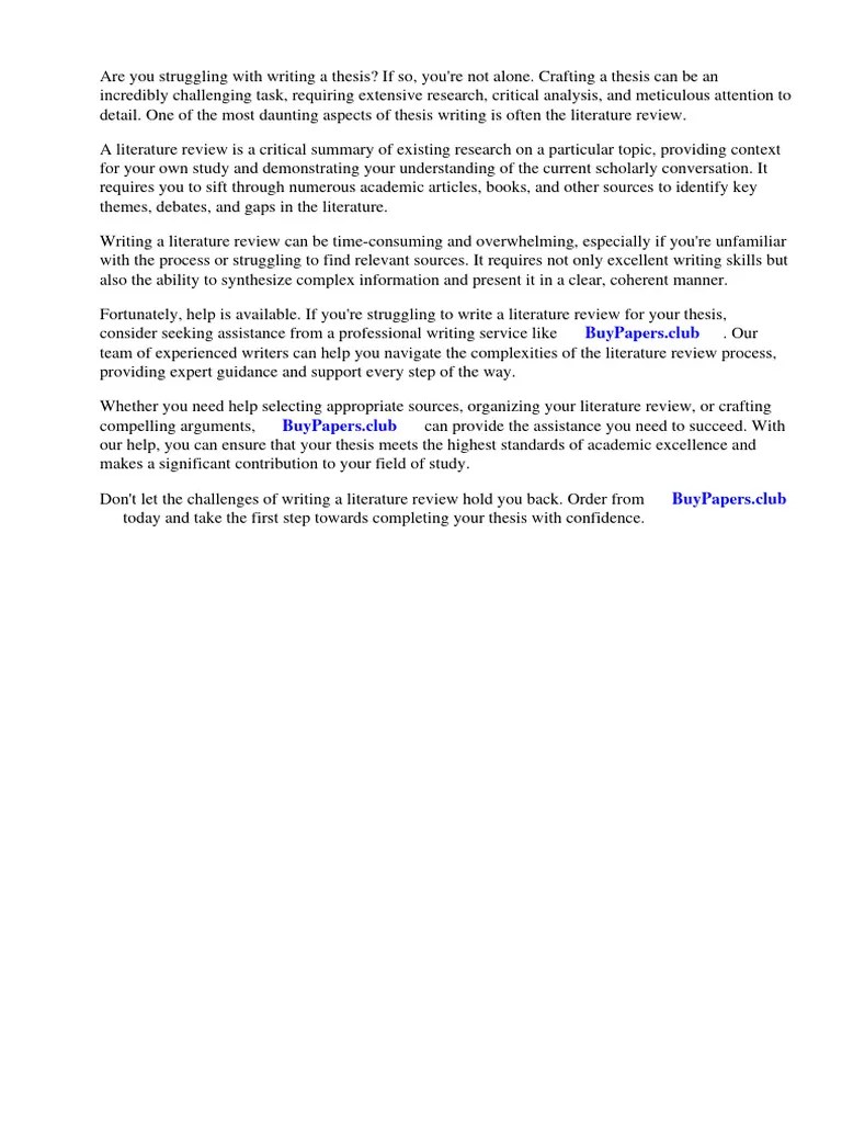 How To Write A Research Literature Review Paper PDF