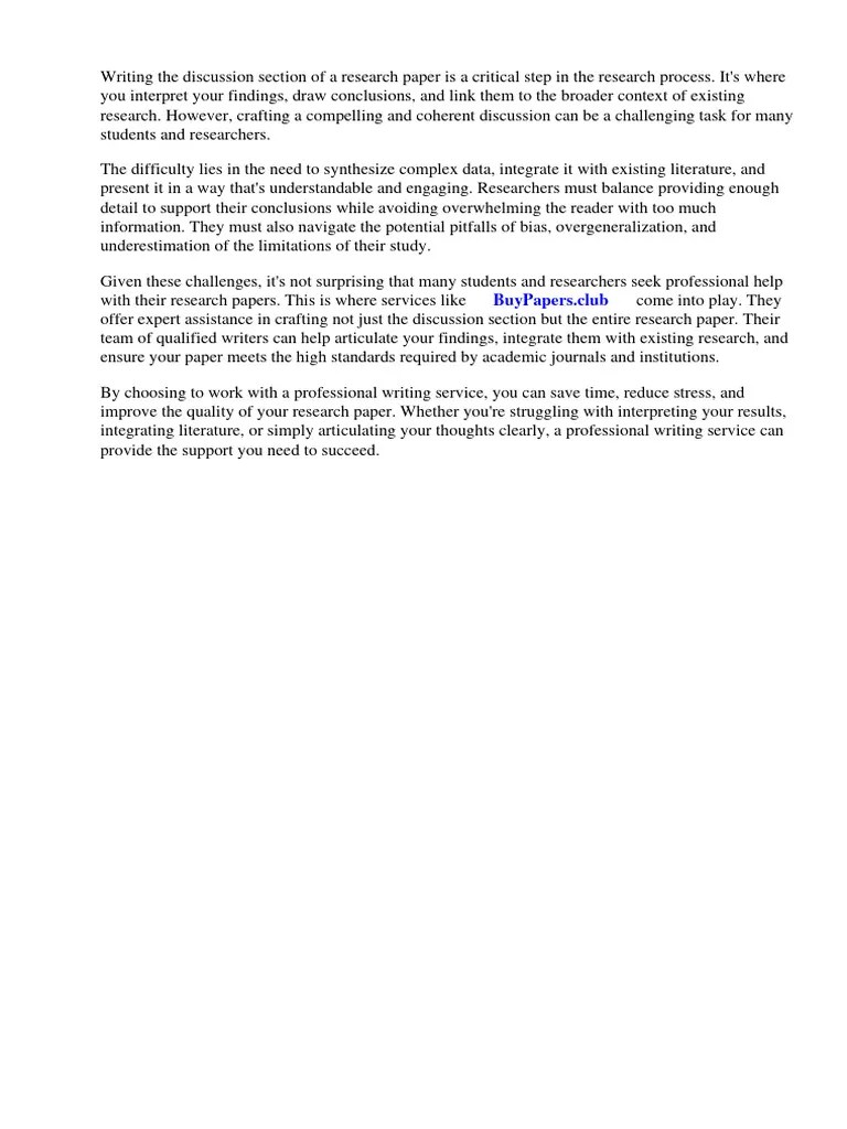 How To Write Discussion Section of Research Paper Download Free PDF Academic Publishing Thesis