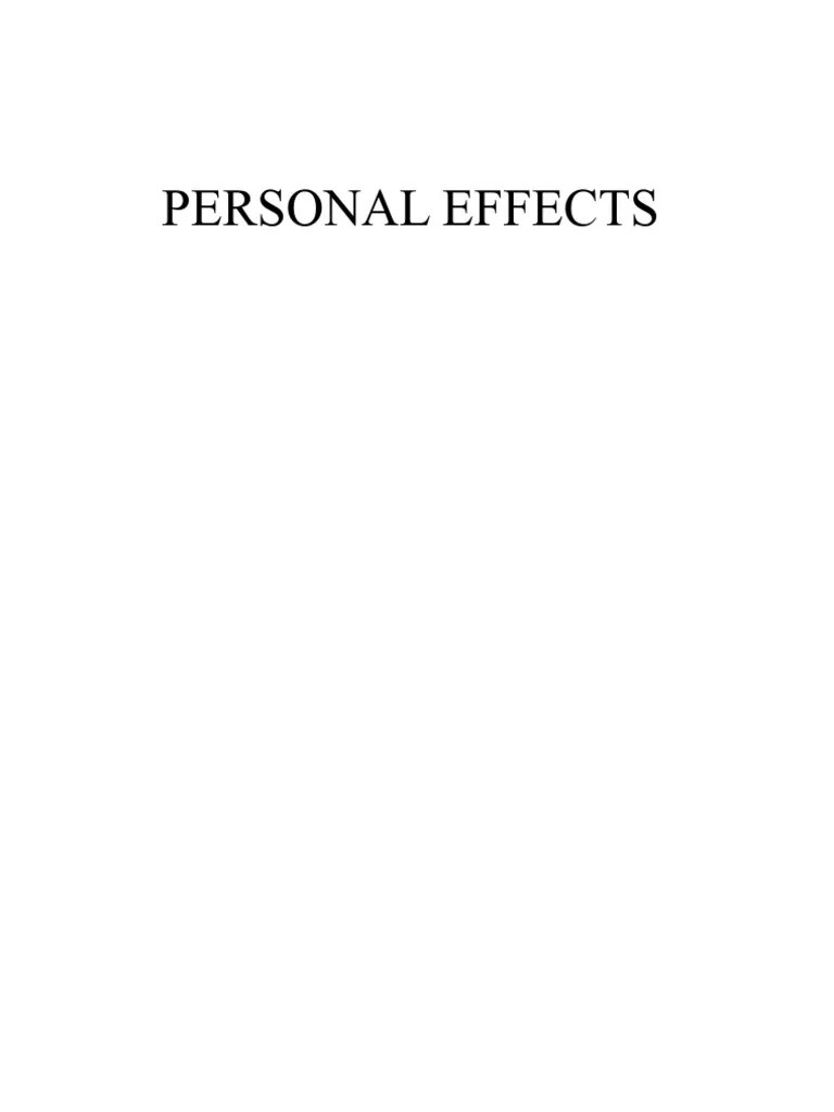 Personal effects FDA KIA PDF