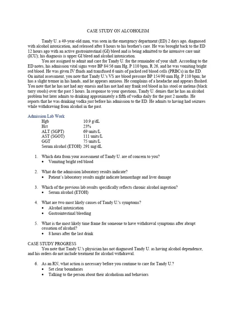 CASESTUDYONALCOHOLISM Tacalan John Vincent PDF Alcoholism