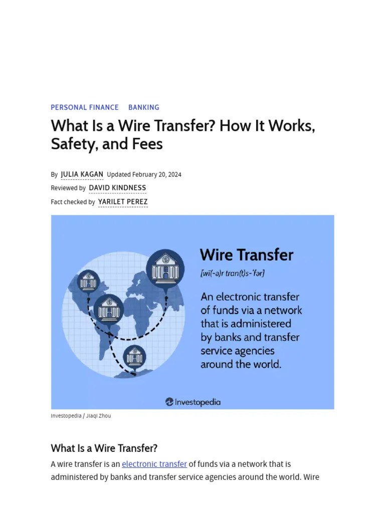 What is a Wire Transfer How It Works, Safety, And Fees PDF Wire Transfer Banks