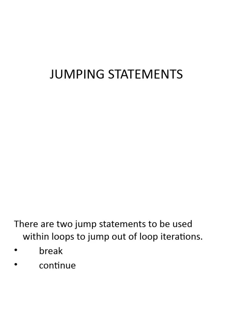 Jumping Statements PDF