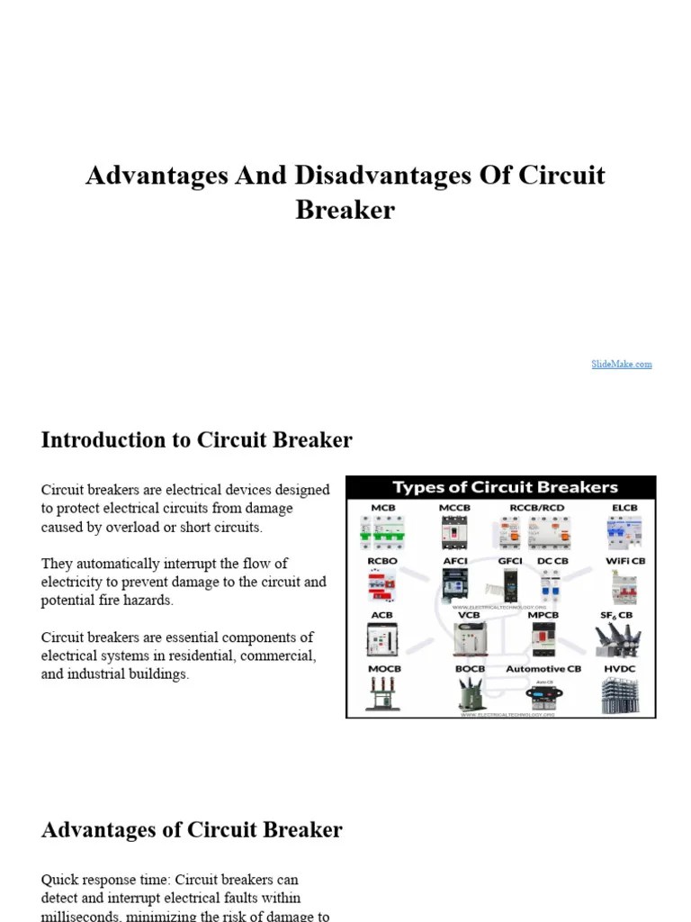 Advantages And Disadvantages Of Circuit Breaker PDF Fuse