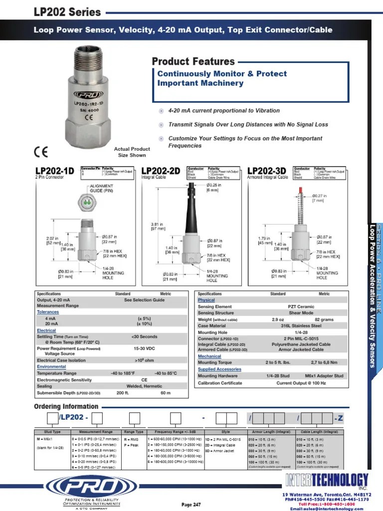 CTC Vibration Sensors PDF Sensor Frequency
