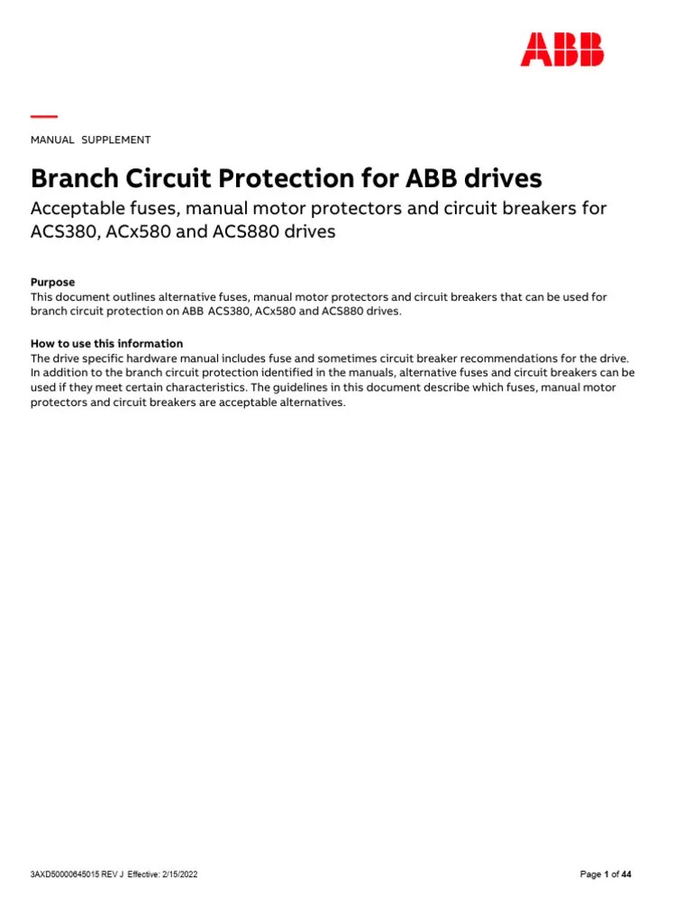 3AXD50000645015 Branch Circuit Protection J Download Free PDF Fuse