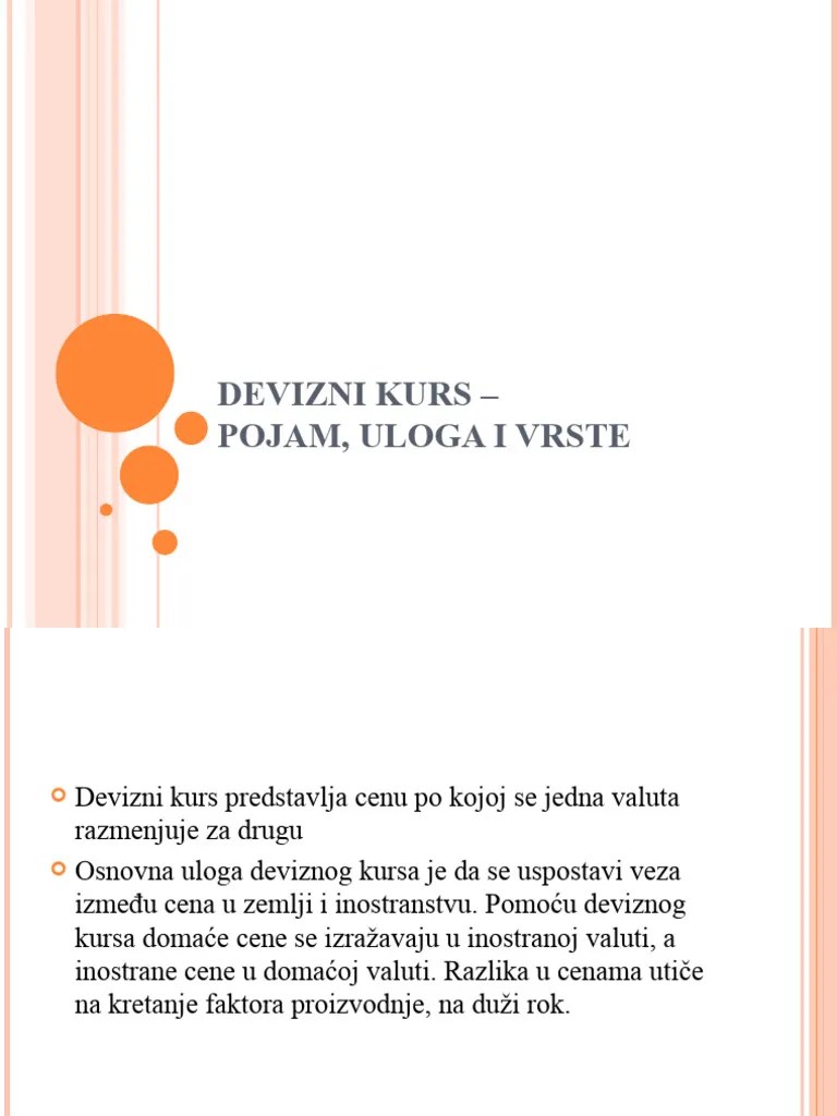 Devizni Kurs E28093 Pojam I Vrste Pdf