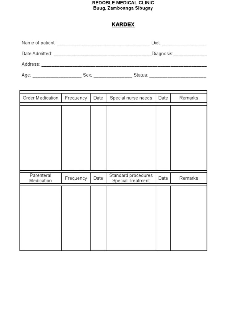 kardex Medical Specialties Clinical Medicine