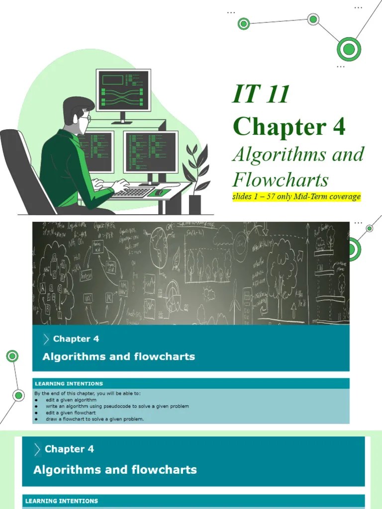 IT Second Semester Chapter 4 Algorithms and Flowcharts Updated PDF