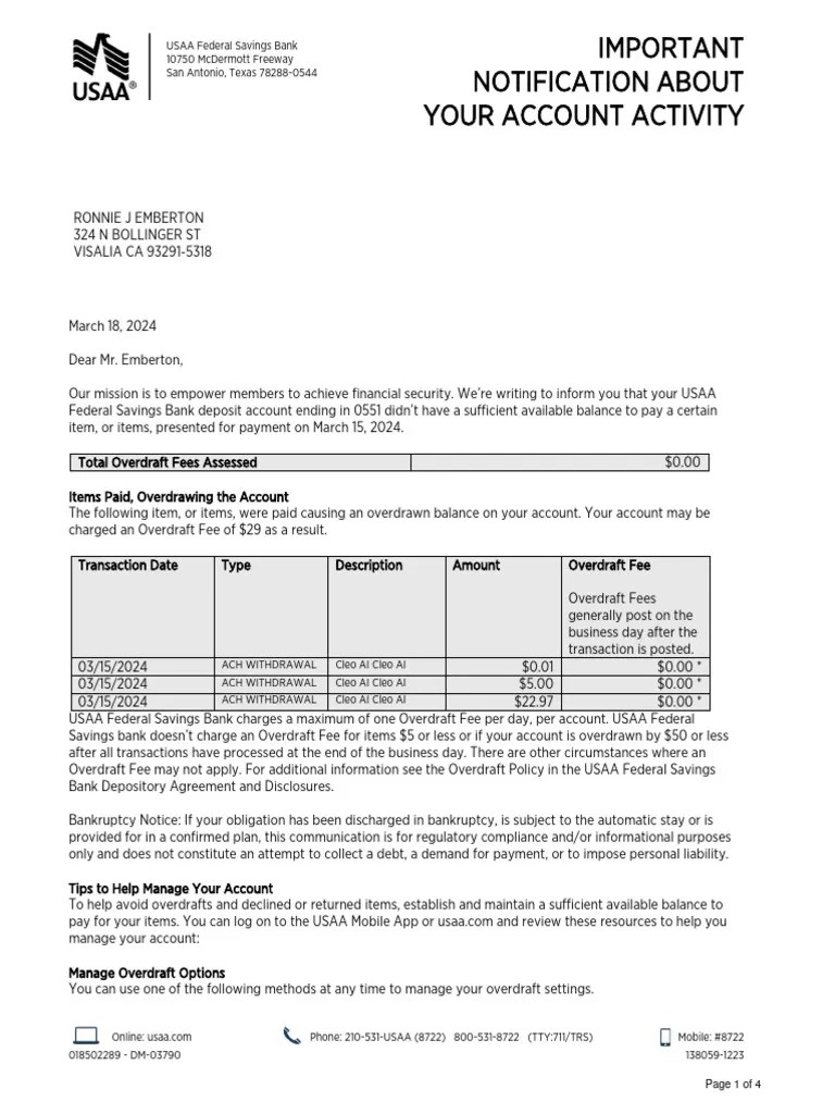 Ecm View PDF Overdraft Credit Card