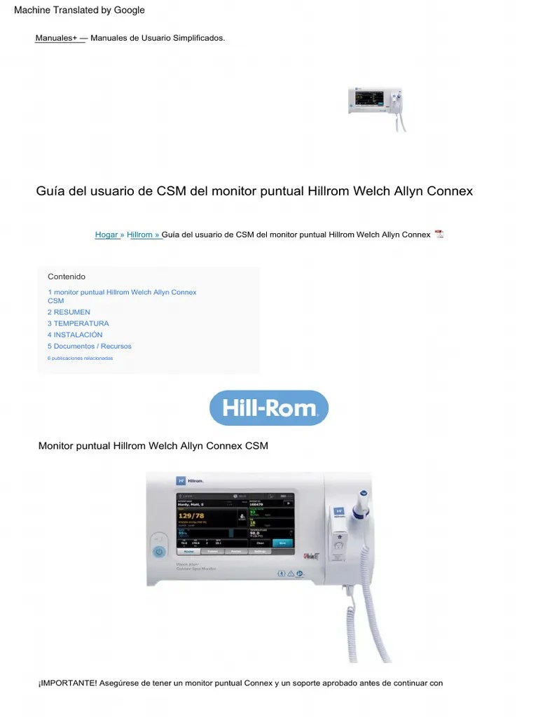 WELCH ALLYN CSM 75CT-B | PDF