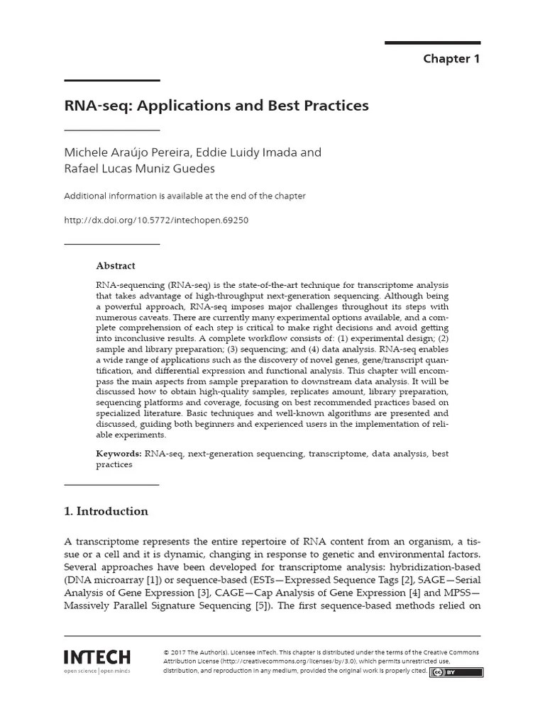 RNA Seq Applications and Best Practices PDF Complementary Dna