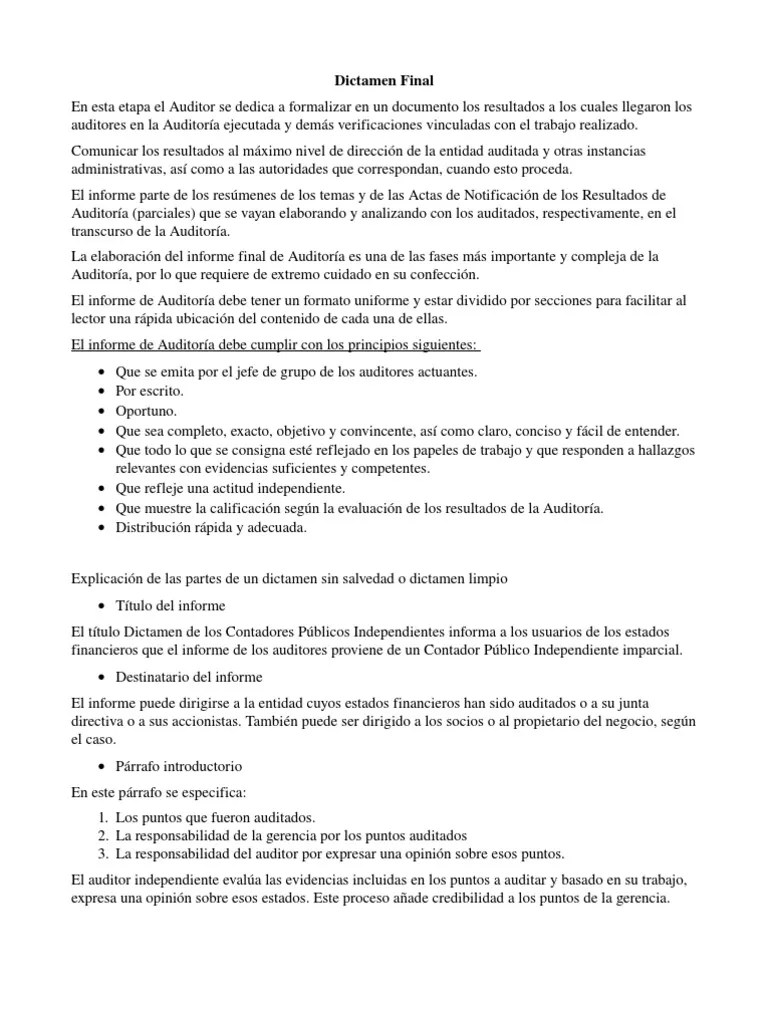 Dictamen Final Auditoria