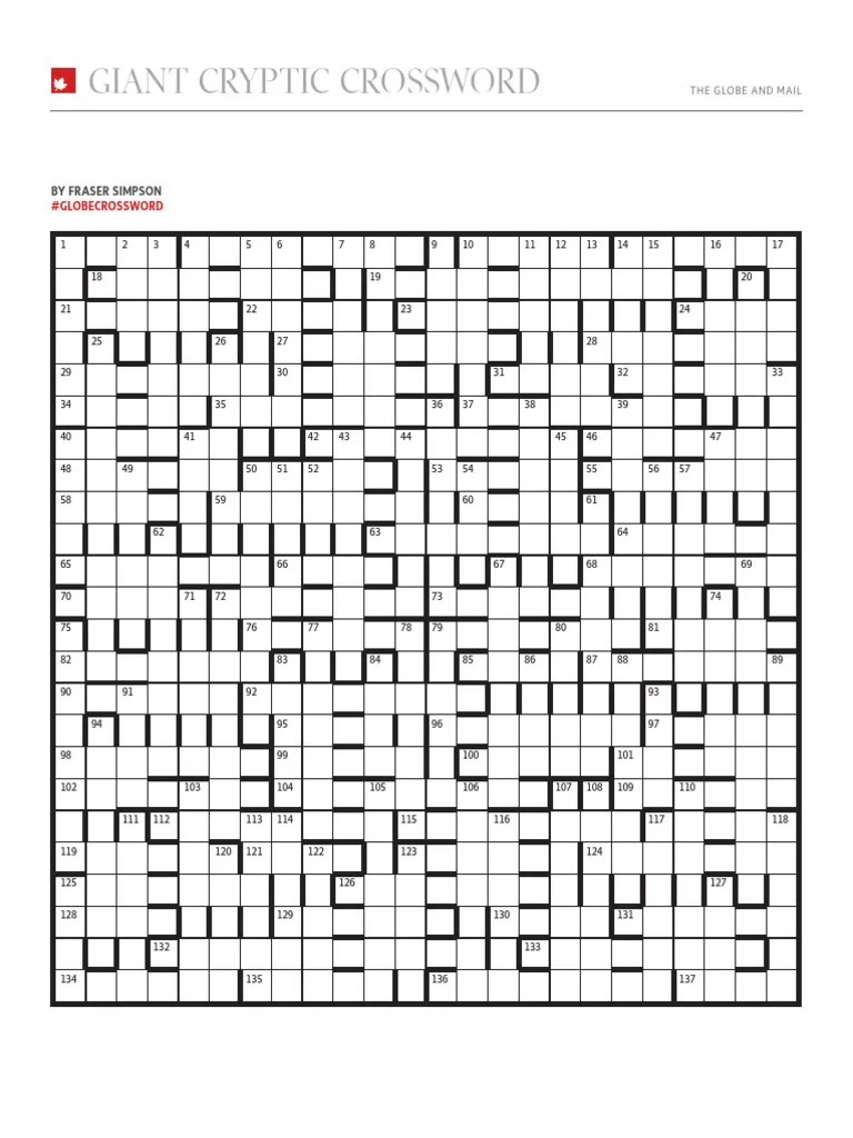 Giant Cryptic Crossword Puzzle | PDF