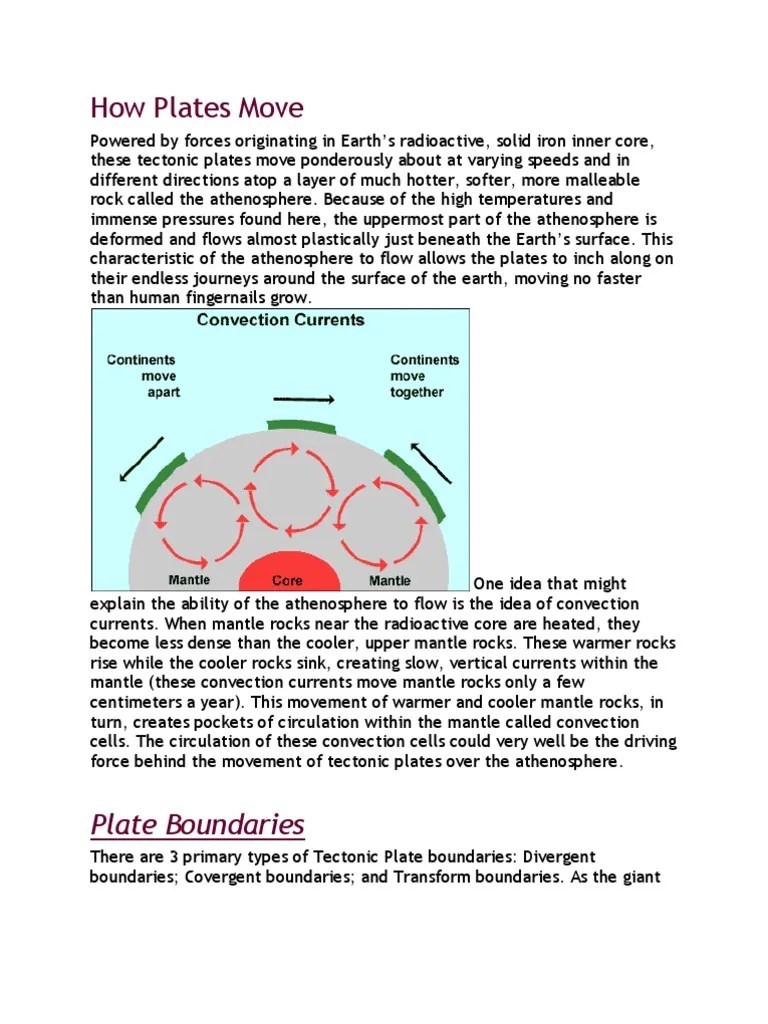 How Plates Move PDF Plate Tectonics Mantle (Geology)