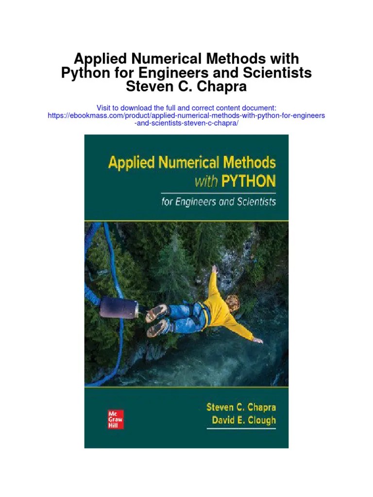 Applied Numerical Methods With Python For Engineers and Scientists Steven C Chapra Full Chapter