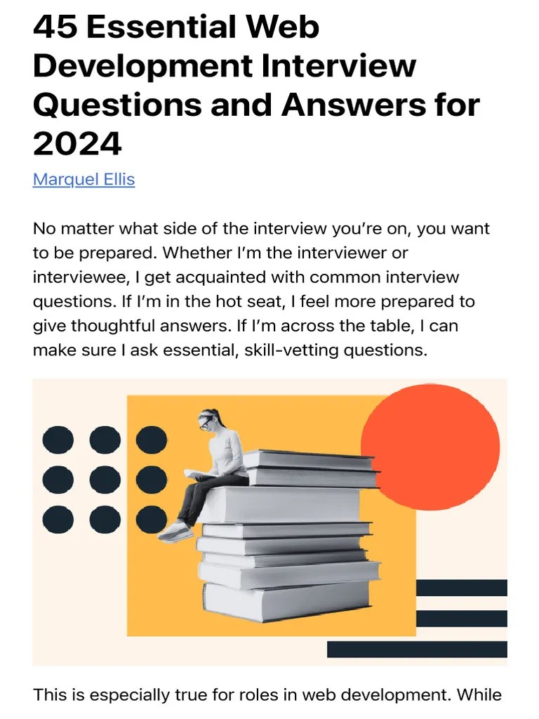 45 Web Development Interview Questions PDF World Wide Web