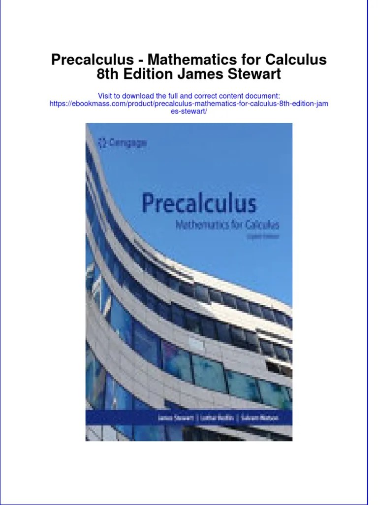 Precalculus Mathematics For Calculus 8Th Edition James Stewart Download