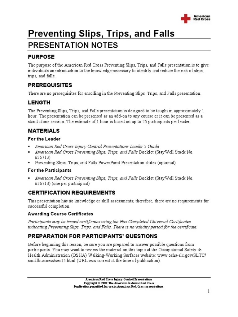 Slip Trip Fall Prevention PDF Occupational Safety And Health