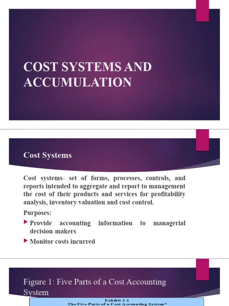 Cost Systems and Accumulation PDF Inventory Cost Accounting