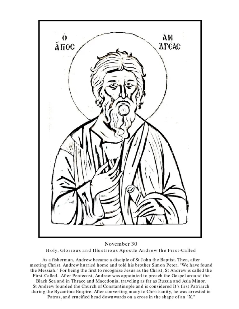 Saint Andrew Coloring Icon