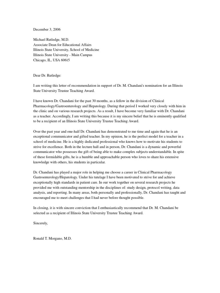 Letter of To Recognize a Volunteer Worker