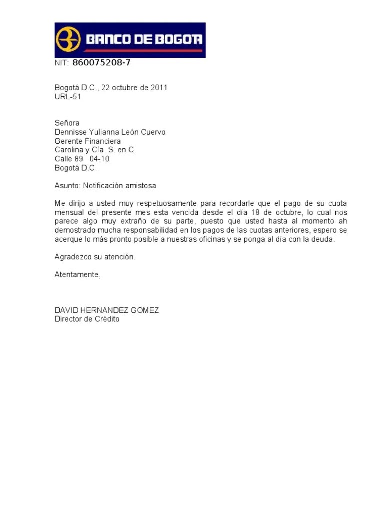 Notificacion amistosa