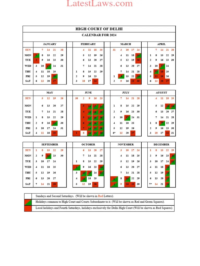 Delhi High Court Calendar 2024 0 1701155995 PDF Entertainment