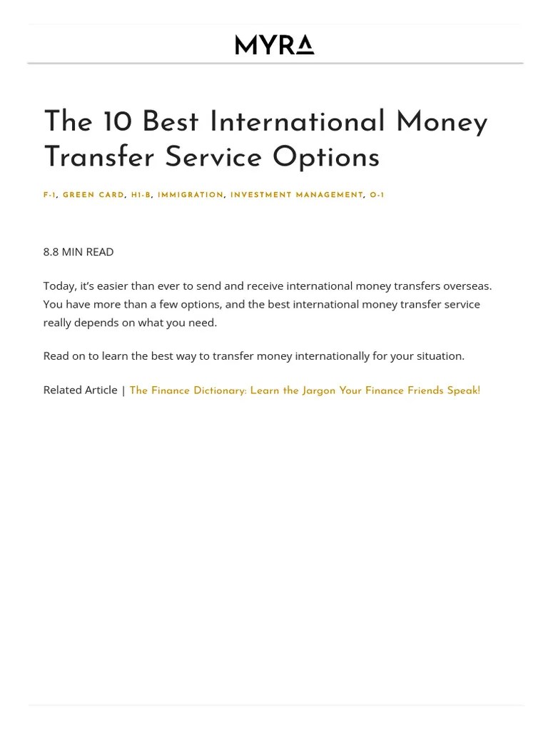 The 10 Best International Money Transfer Service Options — PDF Wire