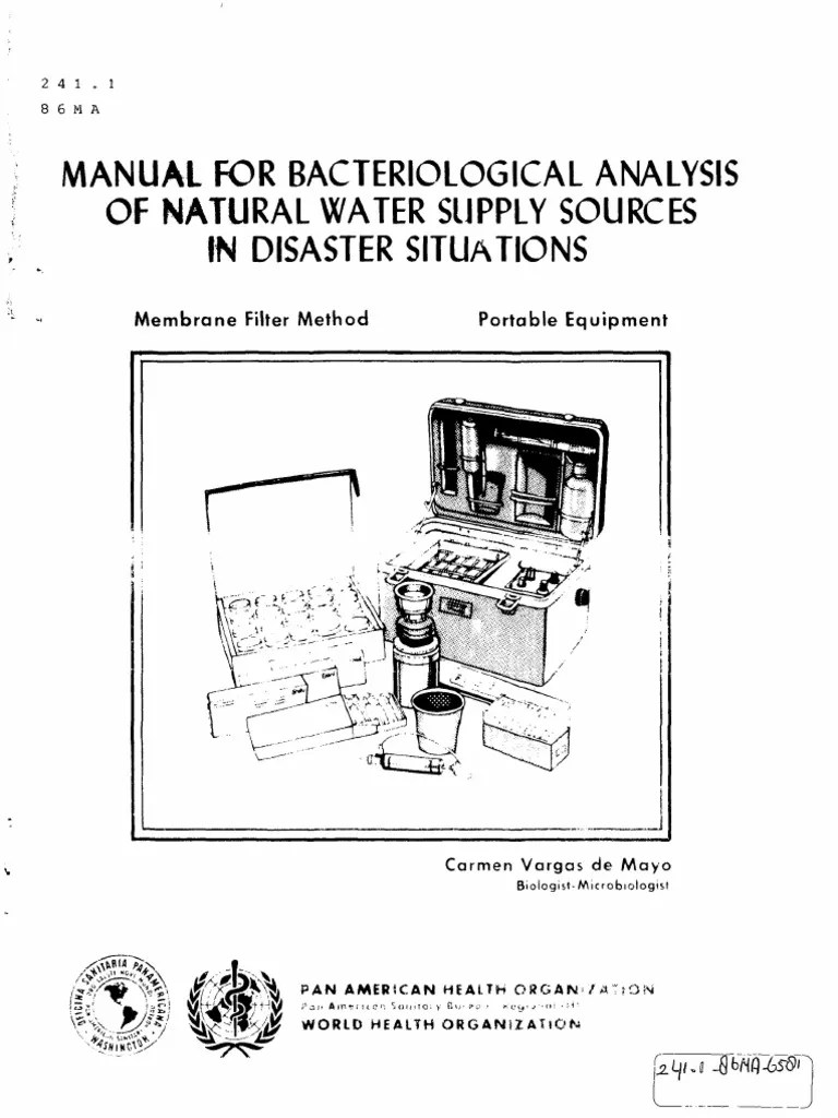 Manual For Bacteriological Analysis of Natural Water Supply Sources in