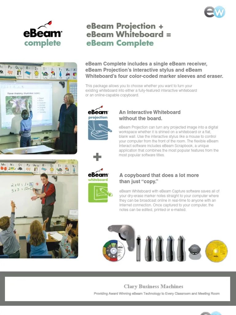 Ebeam Complete Copyboard and Interactive Whiteboard PDF Bluetooth Usb