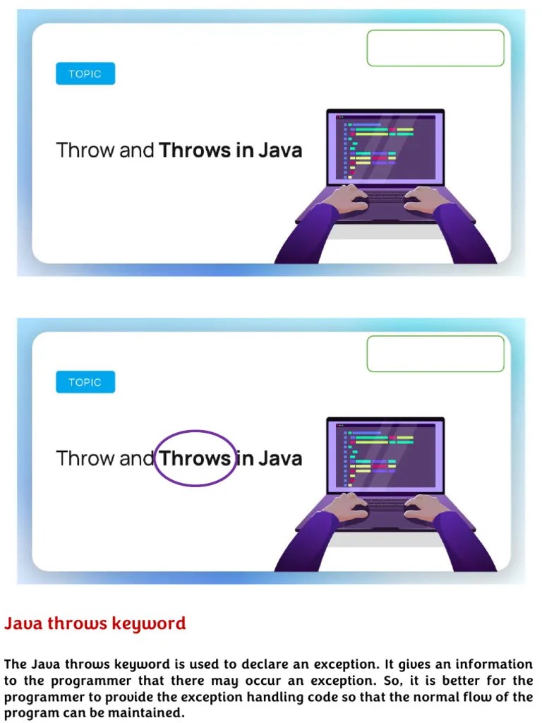 16.exception Handling Throws, Finally and User Defined Exception