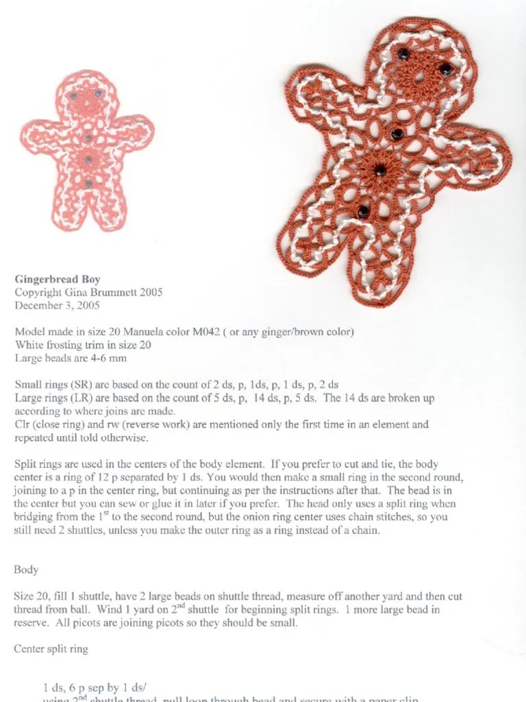 Tatted Gingerbread Boy PDF