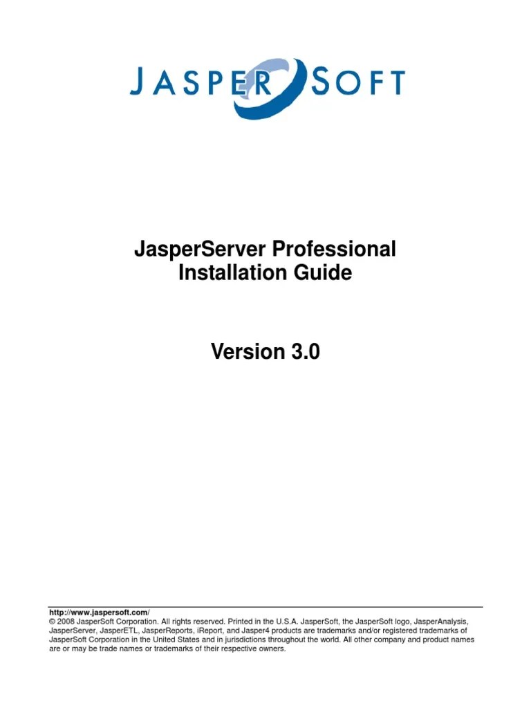 Jasper Server Pro Install Guide PDF Linux Distribution