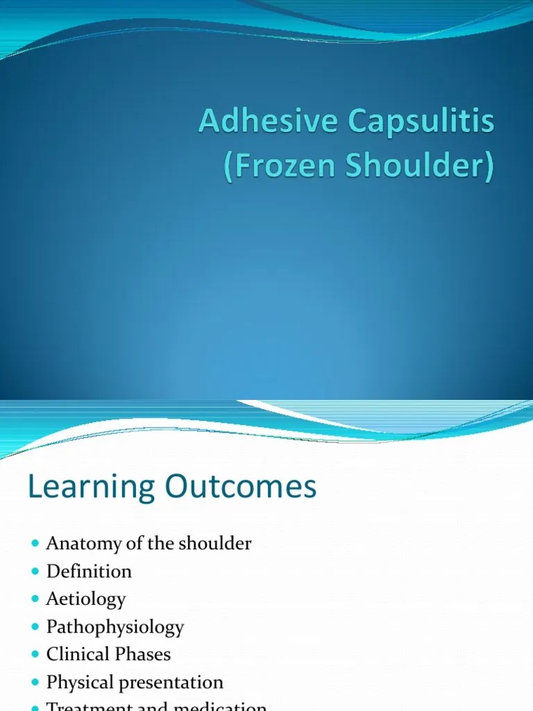 Adhesive Capsulitis Presentation May 2009 PDF Anatomical Terms Of