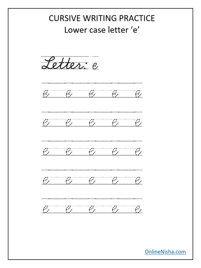 cursive-lowercase-e | PDF
