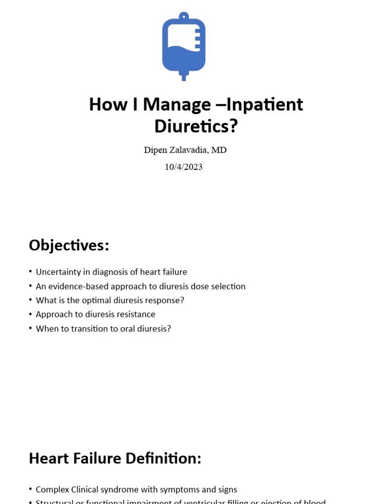How I Manage Diuretics PDF Heart Failure Diseases And Disorders