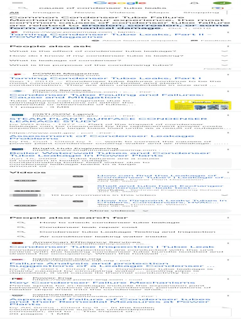Cause of Condenser Tube Leaks - Google Search | PDF | Heat Exchanger | Leak